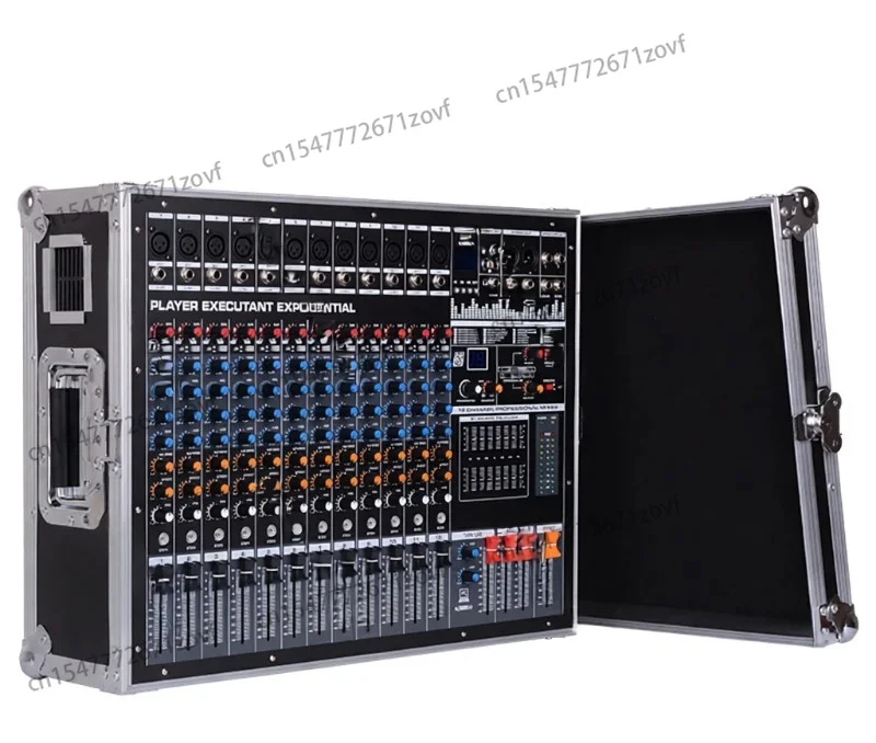 Powered mixer with amplifier, professional 8/12 channel high-power stage console with USB Bluetooth
