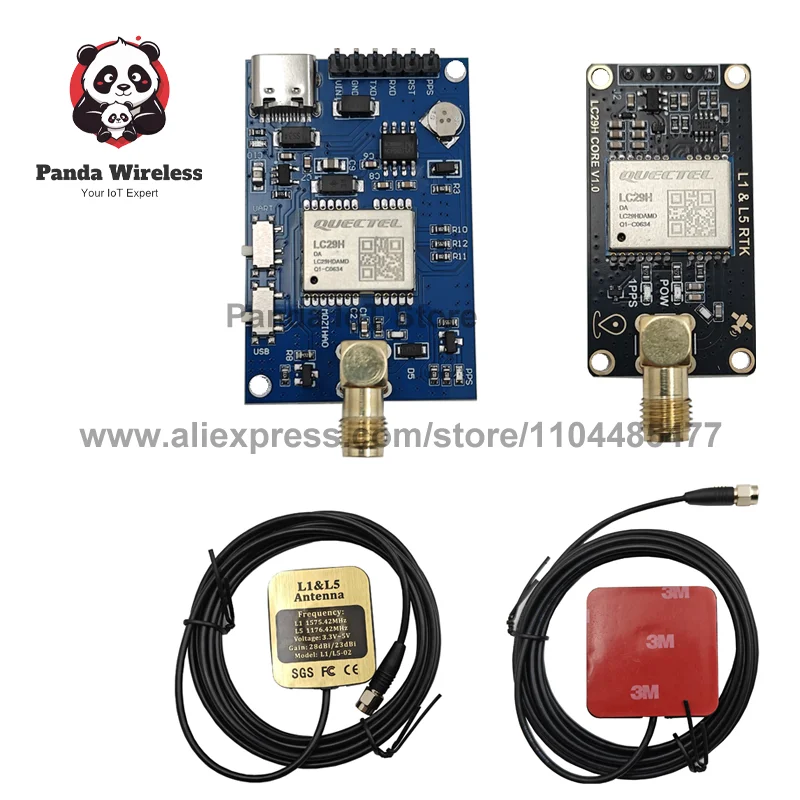 وحدة Quectel LC29H LC29HDA L1 + L5 GNSS Glonass Galileo لوحة أساسية عالية الدقة مع هوائي نشط ثنائي التردد USB GPS