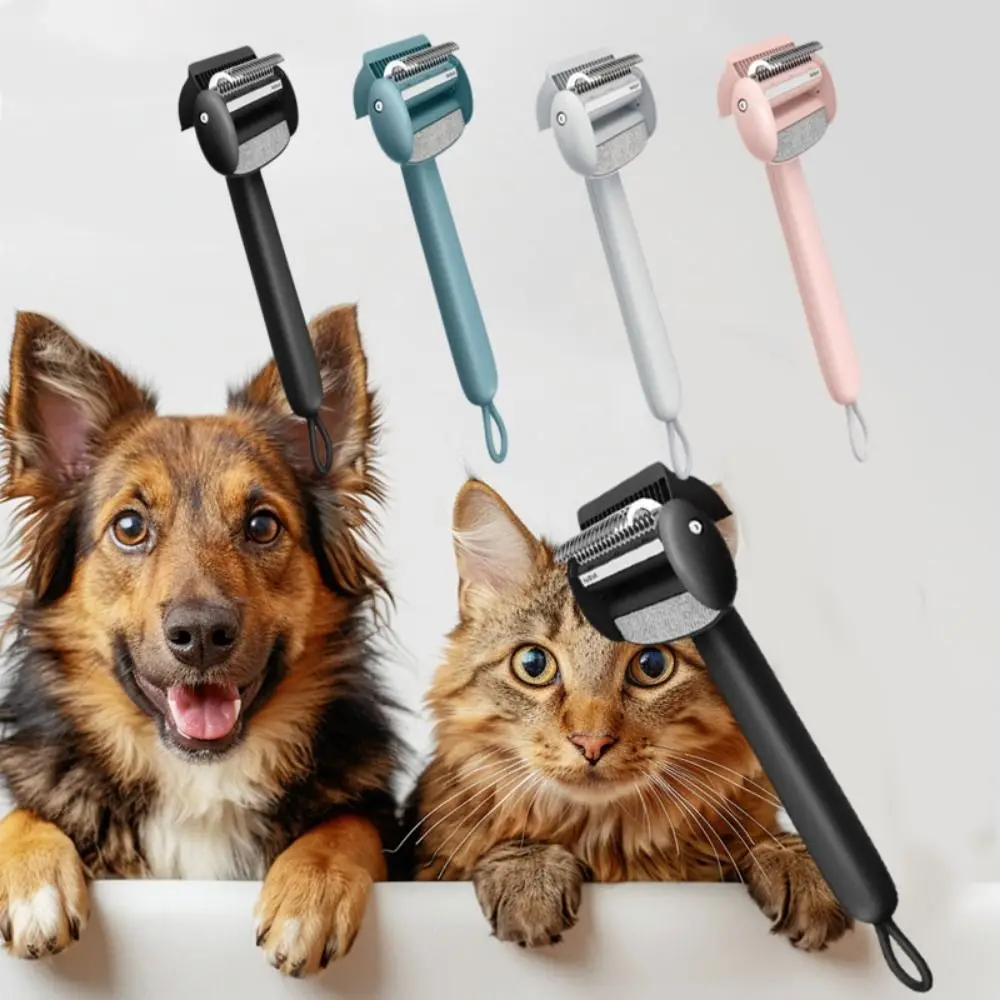 

Hanging Pet Knot Untangling Comb Hair Removal Comfort Grip Pet Hair Removal Flip-Top with Anti-Static Cloth Dogs Dematting Comb