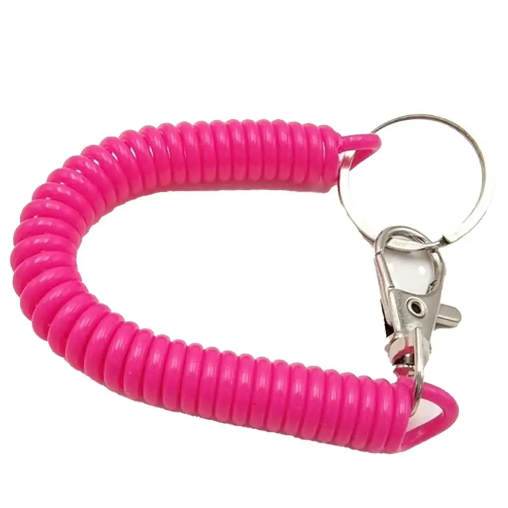 Wear Resistant Anti-lost Rope EVA Spring Key Chain with Keyring Spiral Spring Fishing Anti-lost Cord  Multifunctional