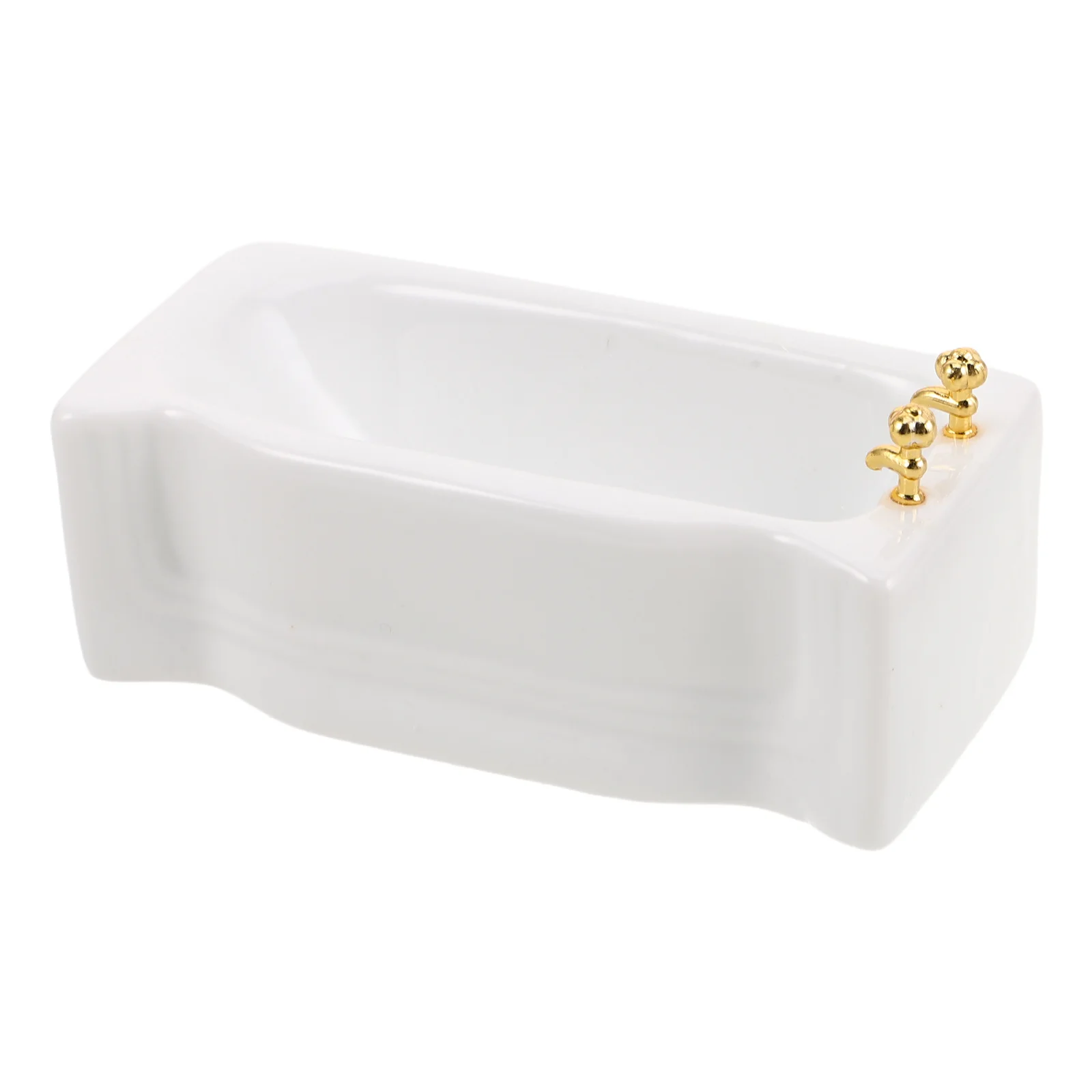 

House Accessories Dollhouse Decor Home Ceramic White Bathroom Tub Furniture