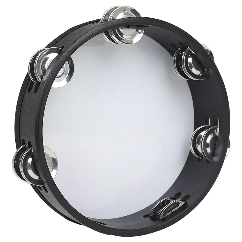 8/10 في الدف طبلة يدوية مع صف مزدوج الأناشيد طبل آلة موسيقية للأطفال البالغين حفلة الكنيسة KTV