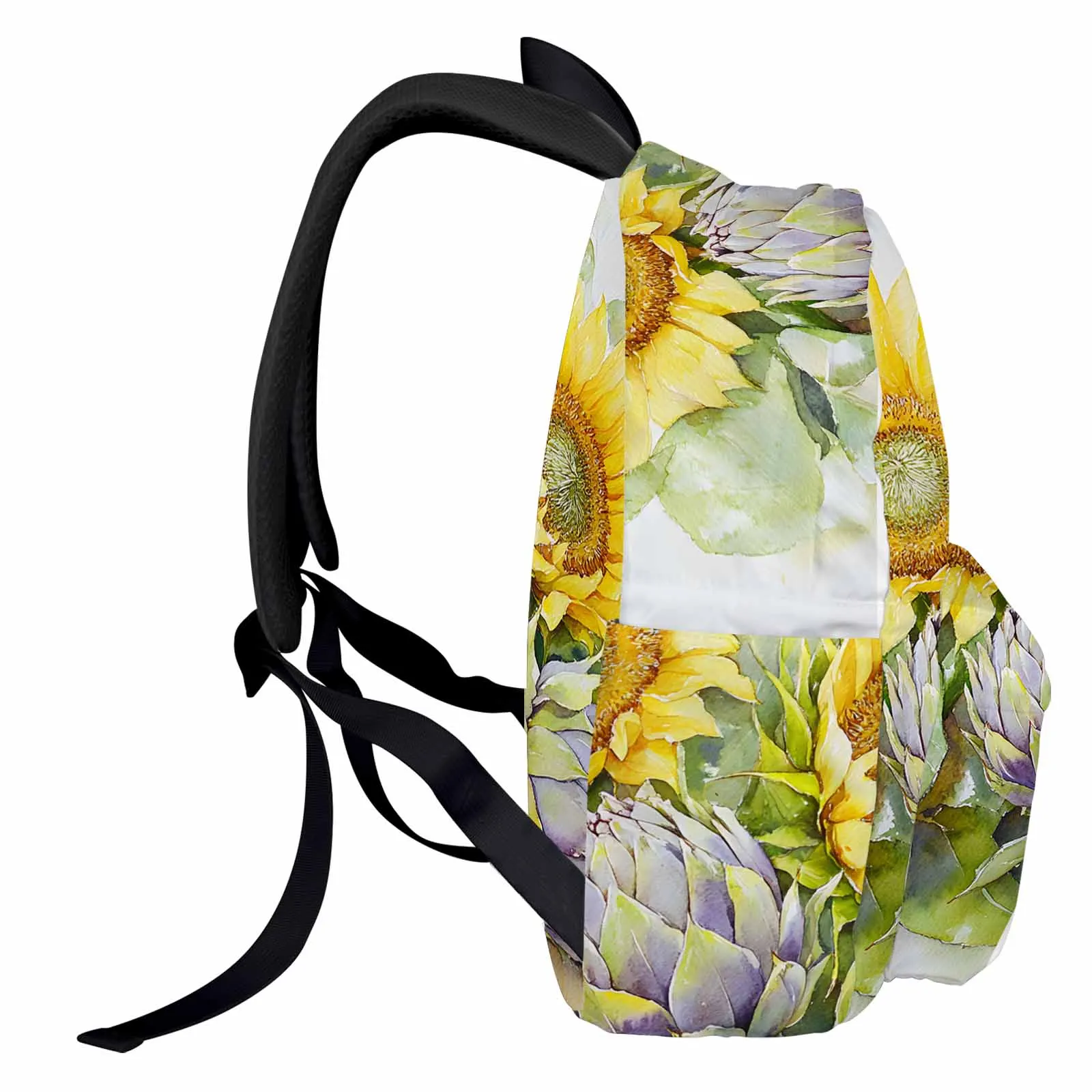 Watercolor Summer Sunflower Flower Backpacks Teenagers Student School Bags Men Women Travel Mochila