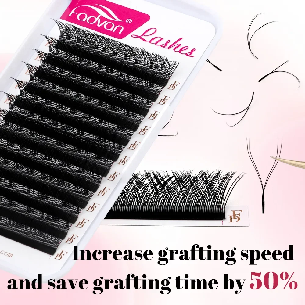 FADVAN YY Shape Lashes 2D 0.07 Faux Mink C/D/8-14mm Natural Soft Brazilian Eyelash Premade Volume Fan Lashes Extension