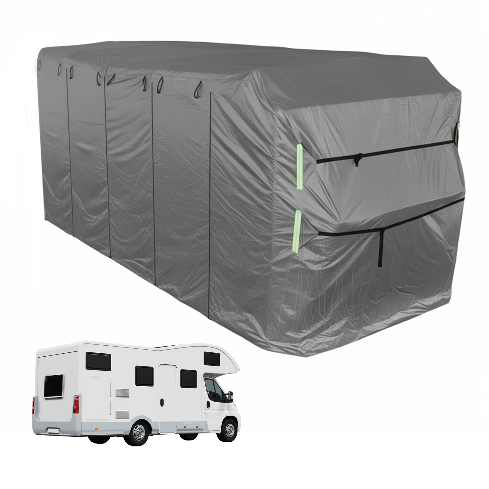 

420D Oxford Fabric Travel Trailer RV Cover Straps & Storage Bag RV Camper Cover Kit Windproof Waterproof RV Travel Trailer Cover
