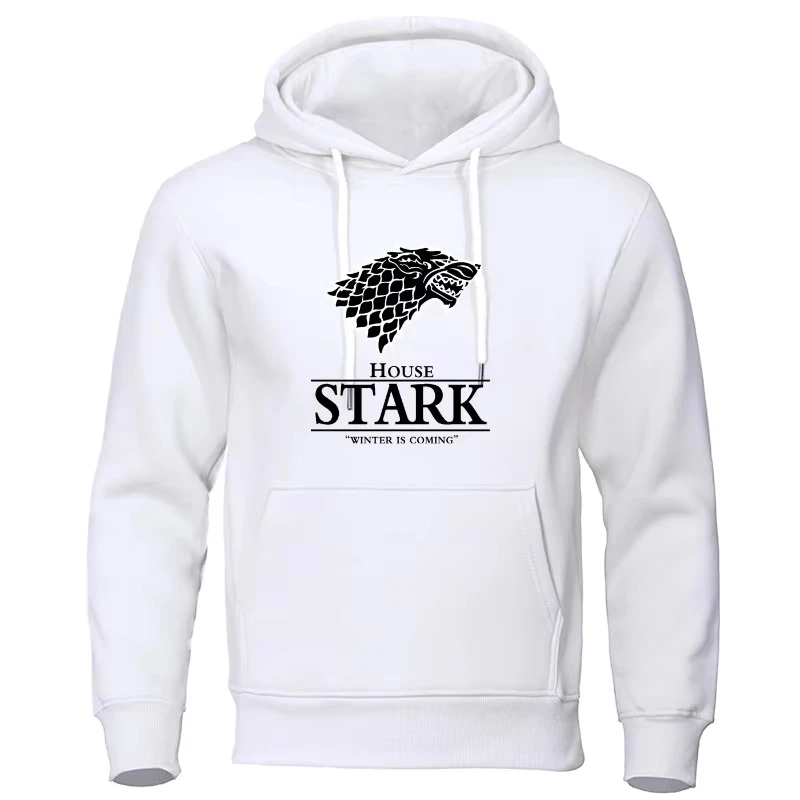 2025House Stark men's printed hoodie hip-hop streetwear casual fashion spring and autumn fashion hooded hoodie