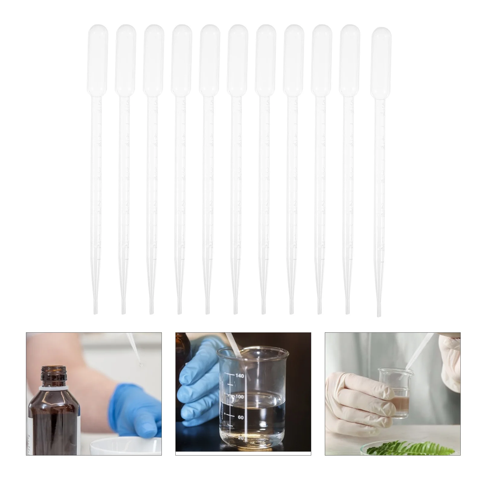 50 Pcs Essential Oil Dropper Measurement Plastic Experiment Droppers Laboratory Pipettes