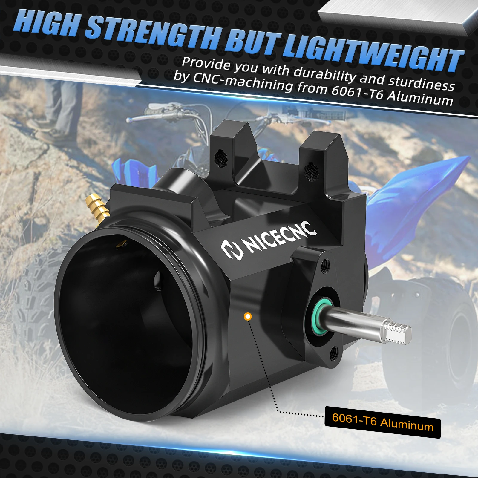 ヤマハ ラプター 700 ATV スロットルボディキット 直径50mm ラプター700R YFM700R YFM700用 軽量6061-T6アルミニウム