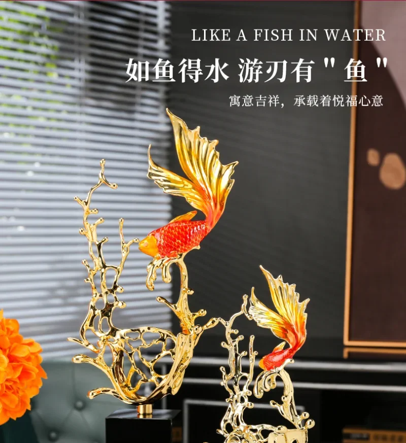 Chinese enamel crystal ornament, high-end home light luxury decoration