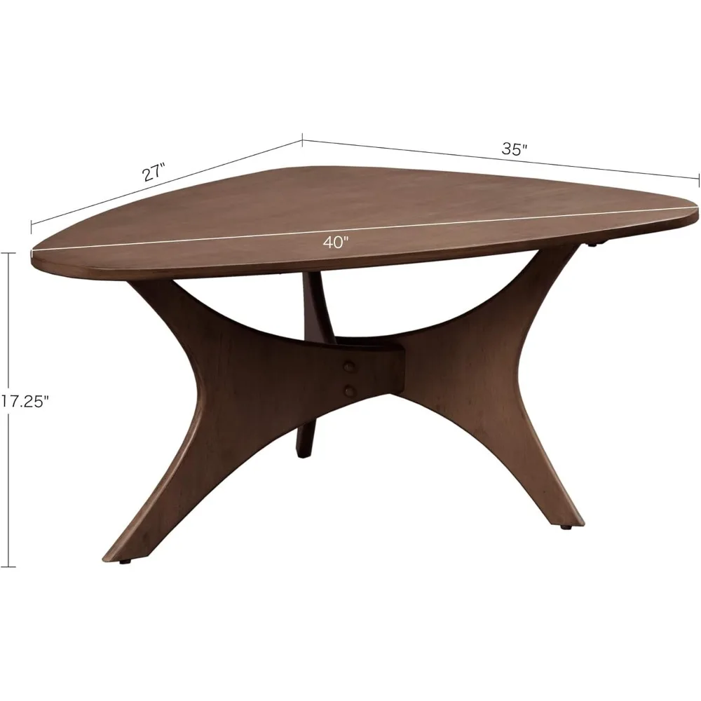 Table basse en bois contreplaqué avec pieds en placage de bois, moderne du milieu du siècle, assemblage facile, table basse en bois