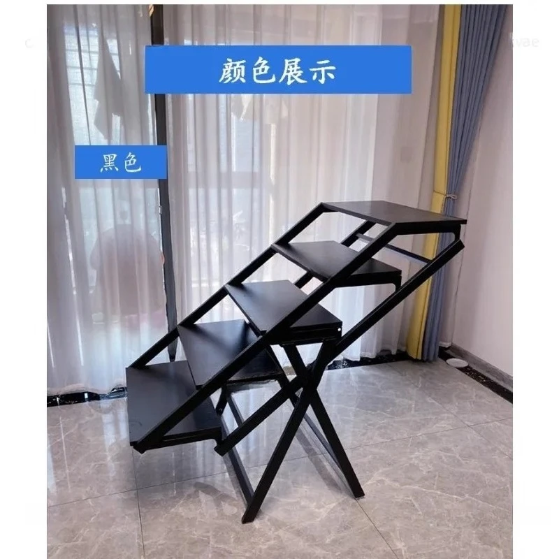 Foldable Rotating Movable Multi-purpose Rack Deformed Dining Table Flower Stand Home Organizer