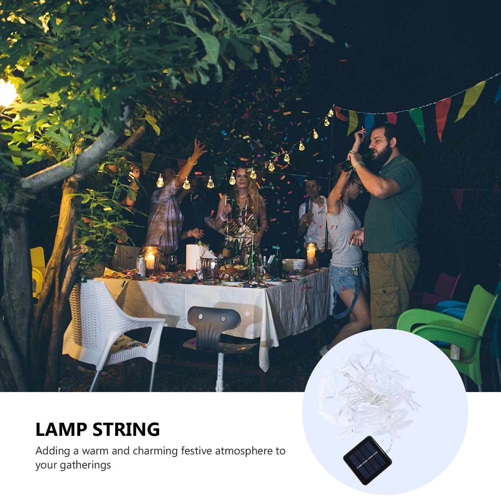 

5m 20pcs Solar Dragonfly Lights String Waterproof Decorative Light String for Christmas Home Wedding Party Bedroom Birthday