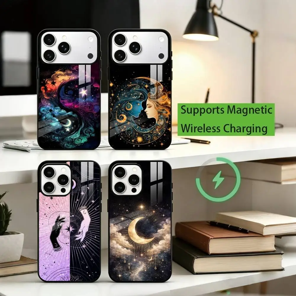 

A-Amazing Celestial A-Astrological Theme Phone Case For iPhone17,16,15,14,13,12,11 Plus,Pro Supports Magnetic Wireless Charging