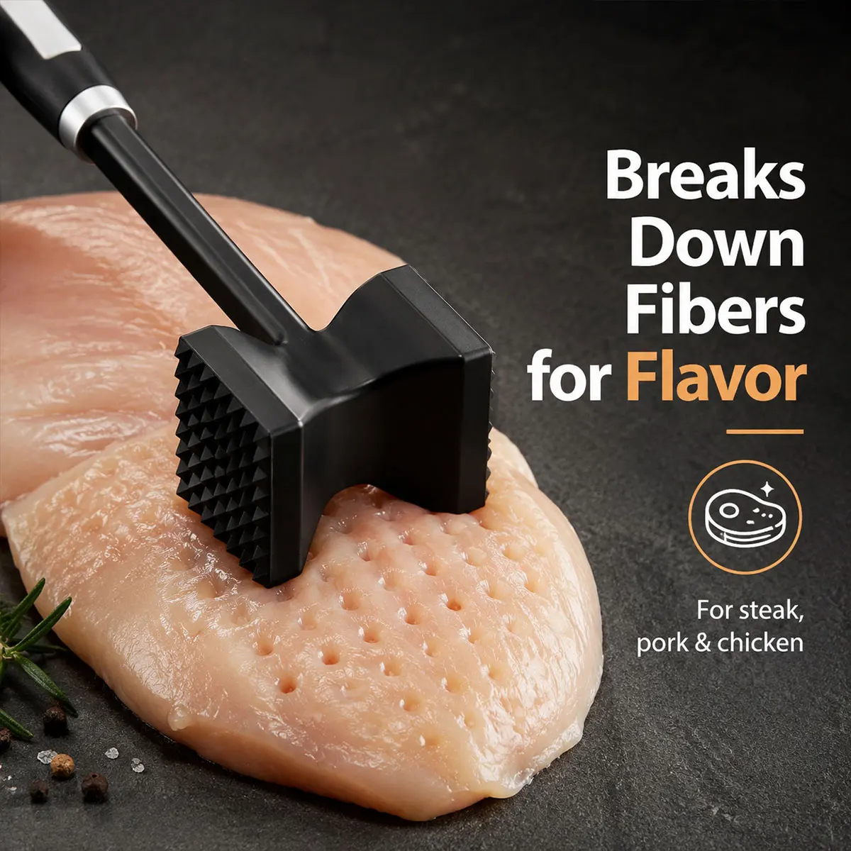 1PC Zinc Alloy Meat Tenderizer Hammer Mallet Tool for Pounding Beef Steak Chicken Pork Meat Hammer Kitchen Tool