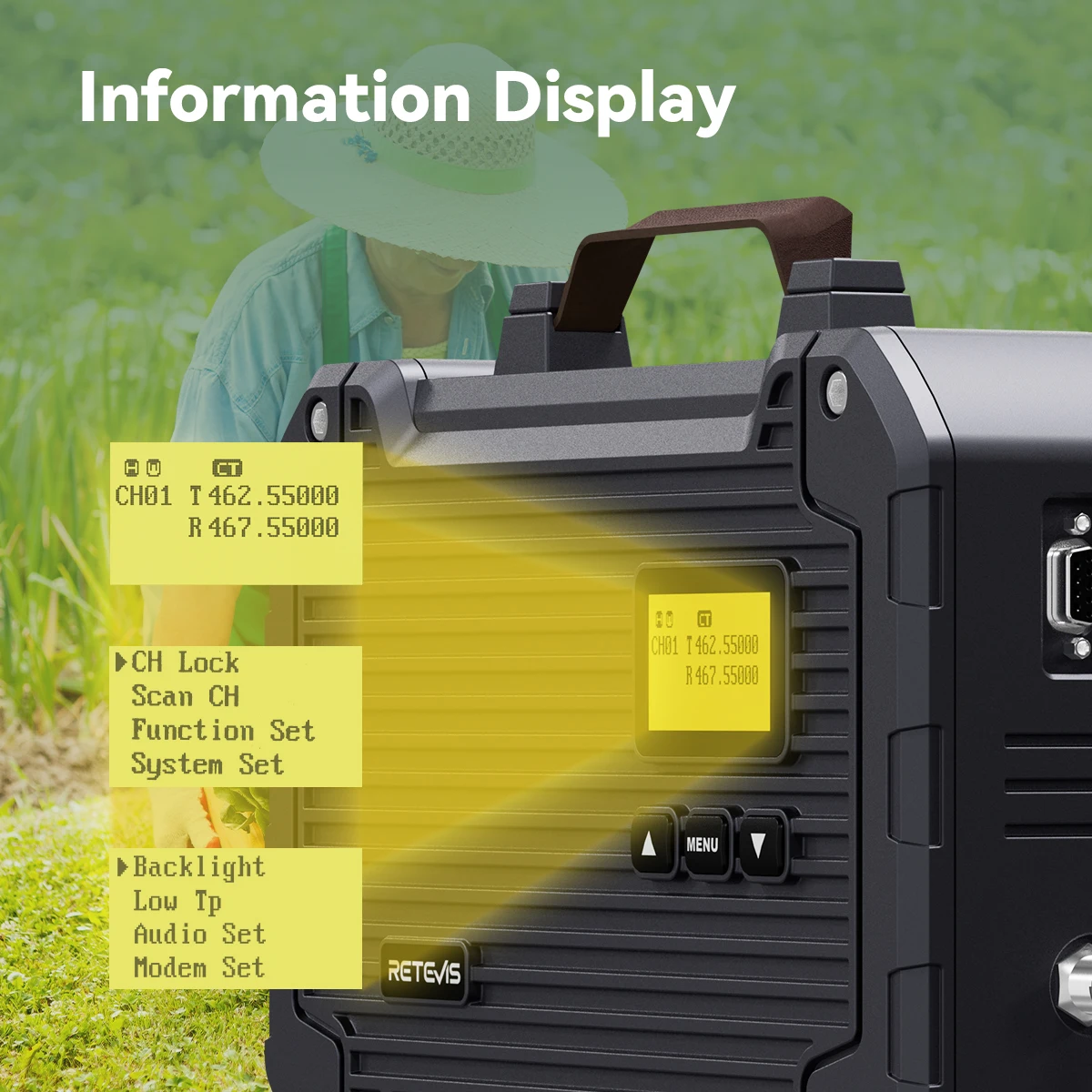 Retevis RT97L Analog Repeater Walkie Talkie GMRS Langstrecken-tragbares Zwei-Wege-Radio Leistungsstarke Toextend-Kommunikationsreichweite – Detail 4