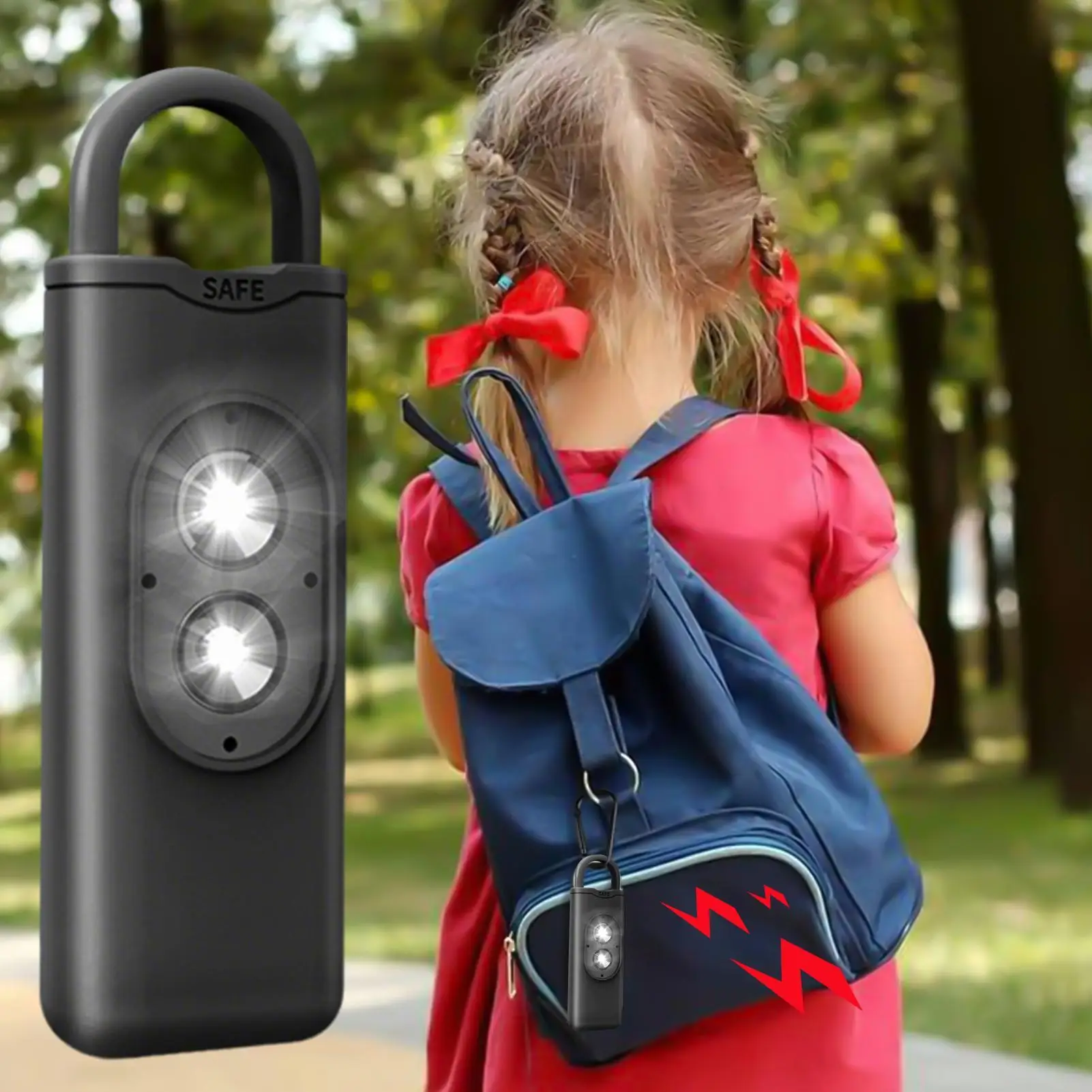 개인 안전 장치 135dB 보안 도구 방수 개인 경보 소리 큰 사이렌 안전 키체인 소녀용 어린이용 소년 소녀용