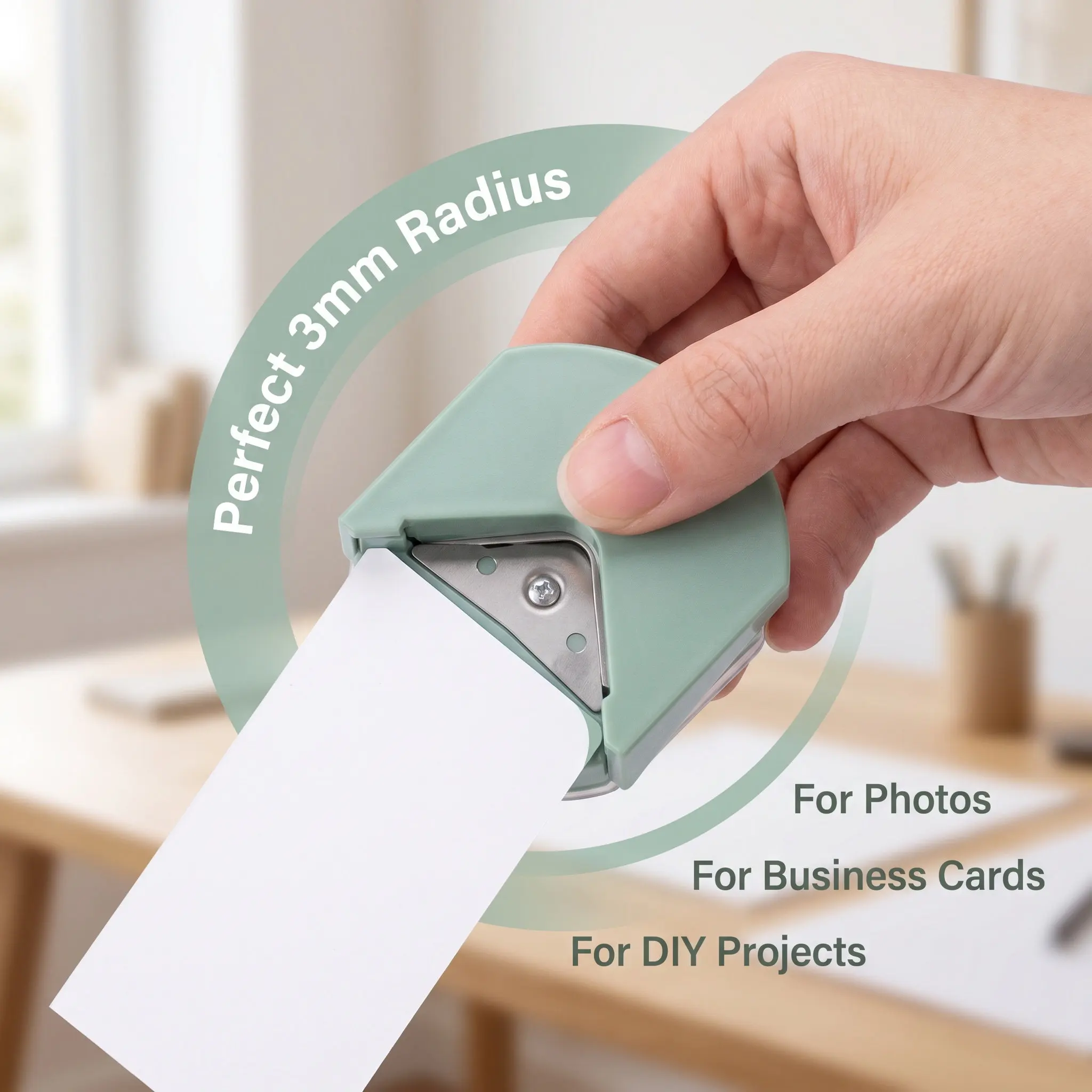 Corner Rounder Punch for Photos, Paper, PVC Covers, Business Cards – DIY Craft Tool with Safe Rounded Edge Trimming