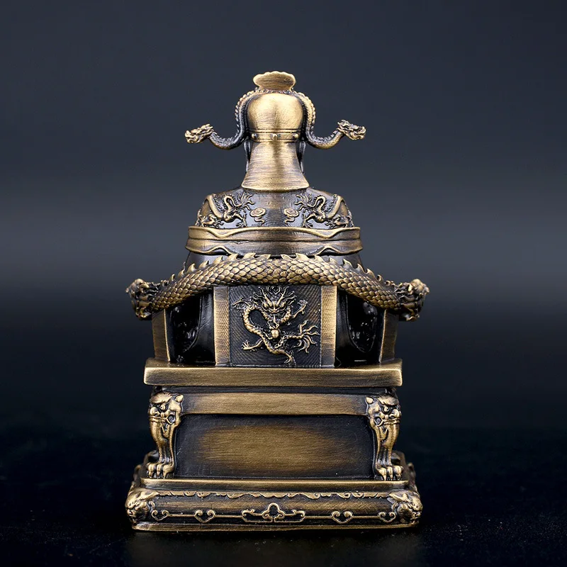 Wutai Mountain Guangji Dragon King Bodhisattva Dragon Fifth Master Pure Brass Buddha Statue Home Decorative Black Dragon Lord