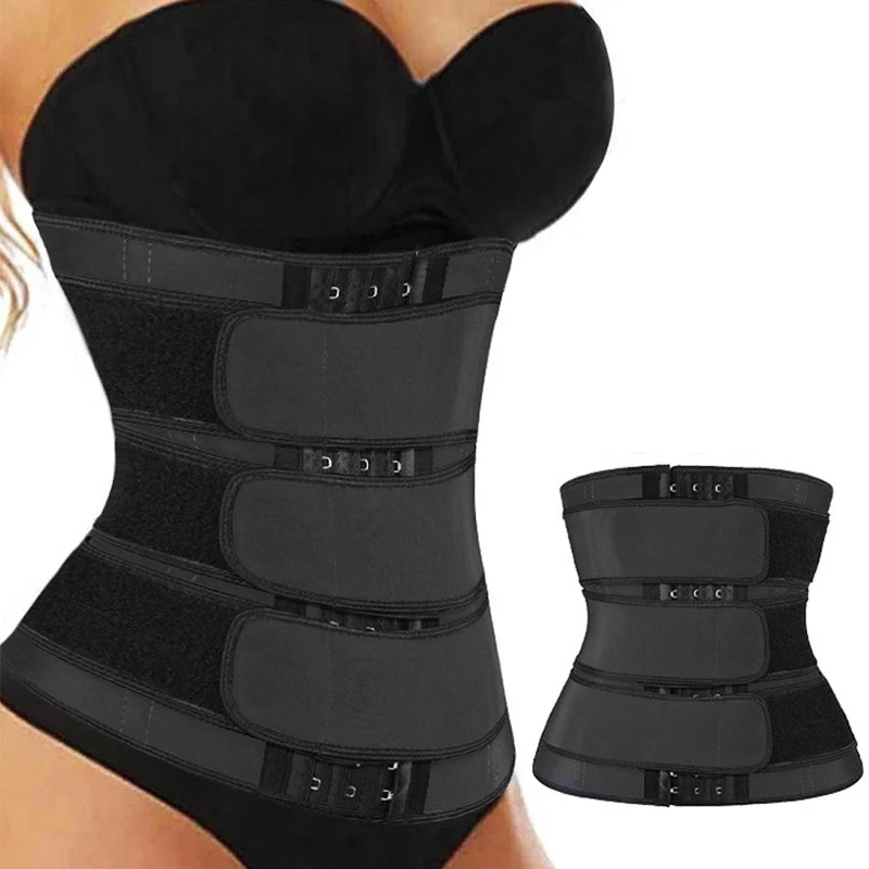 FBIL-Hot Sweat Waist Slimming Fine-Tuning Zipper Belt Body Shaping Machine Weight Loss Exercise Belt Large Size