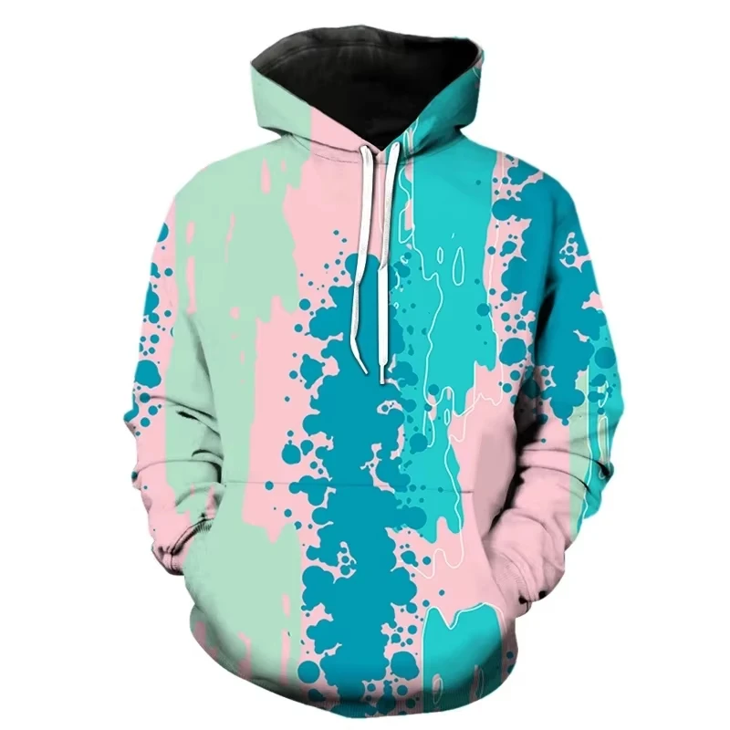 3D Print Street Graffiti Art Hoodie Men Streetwear Personality Pattern Pullover Sweatshirt Long Sleeves Multicolour Hoodies