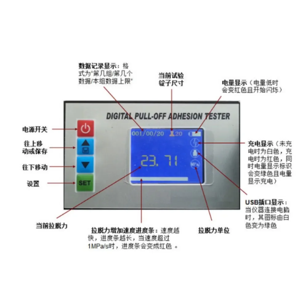 Paint Digital Display Pulling Method Adhesion Tester Drawing Instrument Drawing Method Adhesion Pulling Method