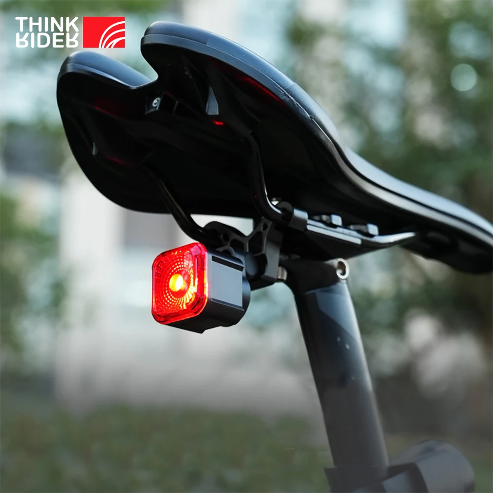 ThinkRider Bike Rear Light Smart Brake Sensing Bicycle Tail Light IPX6 Waterproof LED Charging Taillight Cycling Accessories