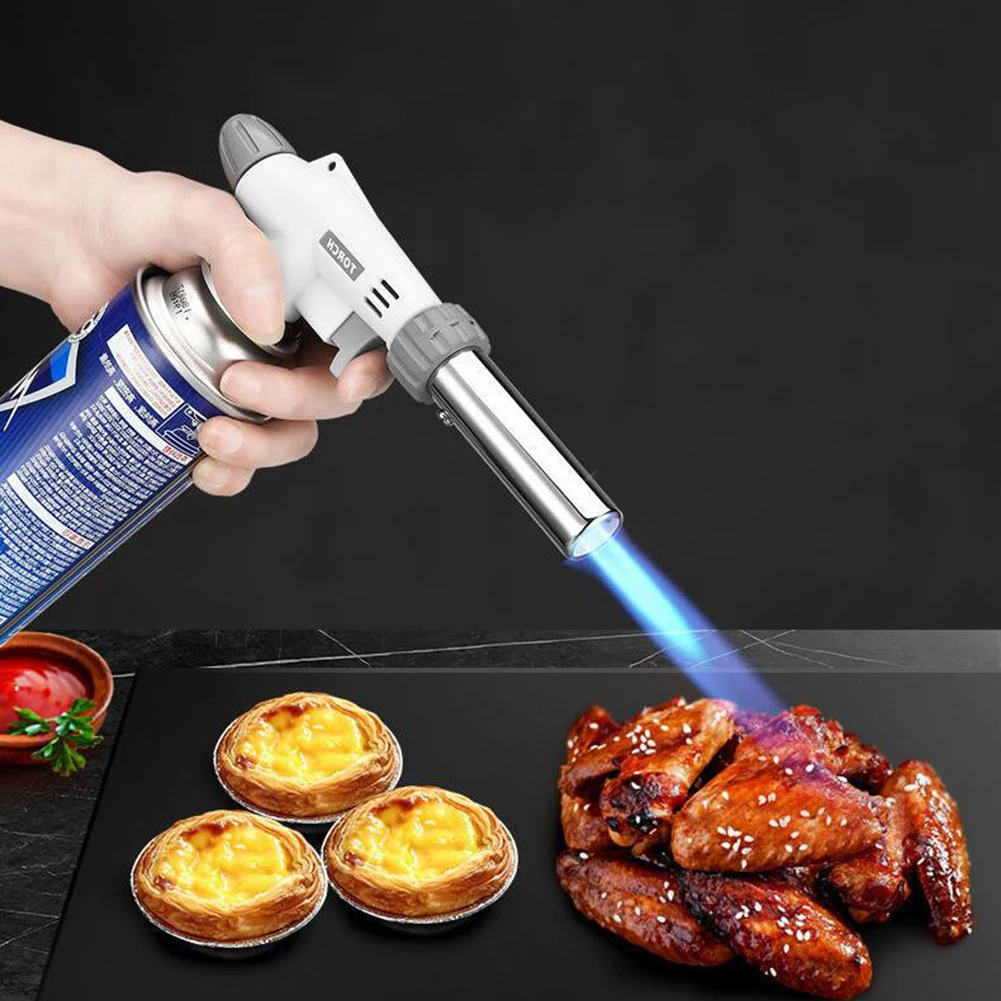 Portable Metal Flame Gun Butane Burner High Temperature Welding Gas Torch Lighter Camping BBQ Heating Ignition Butane Gas Burner