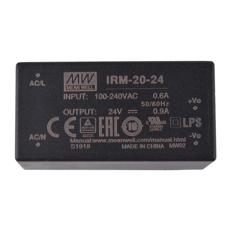 MEAN WELL IRM-20 Series 20W Encapsulated AC-DC PCB Module Type Power Supply 3.3V 5V 12V 15V 24V