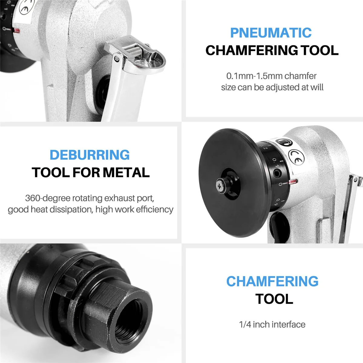 2X Manual Pneumatic Chamfering Machine, Linear Chamfering Tools, 45 Degree Metal Trimming Arc Corner Deburring Kit