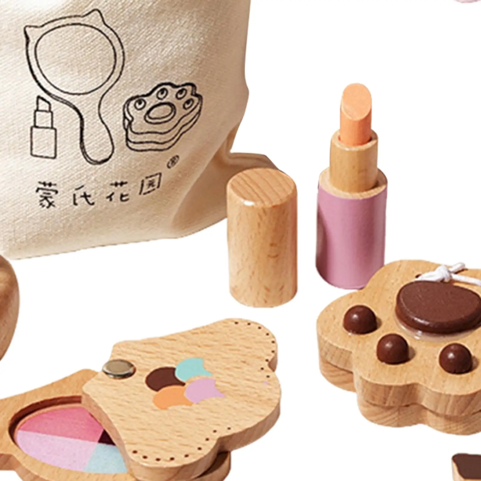 子供用メイクアップおもちゃセット-木製キッズバニティセット-子供の誕生日プレゼントに