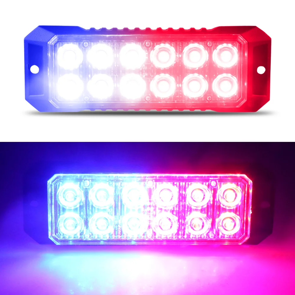 

1PCS 12Led Strobe Warning Light Strobe Grille Flashing Lightbar Truck Car Beacon Lamp Traffic Light 12V 24V Car Light