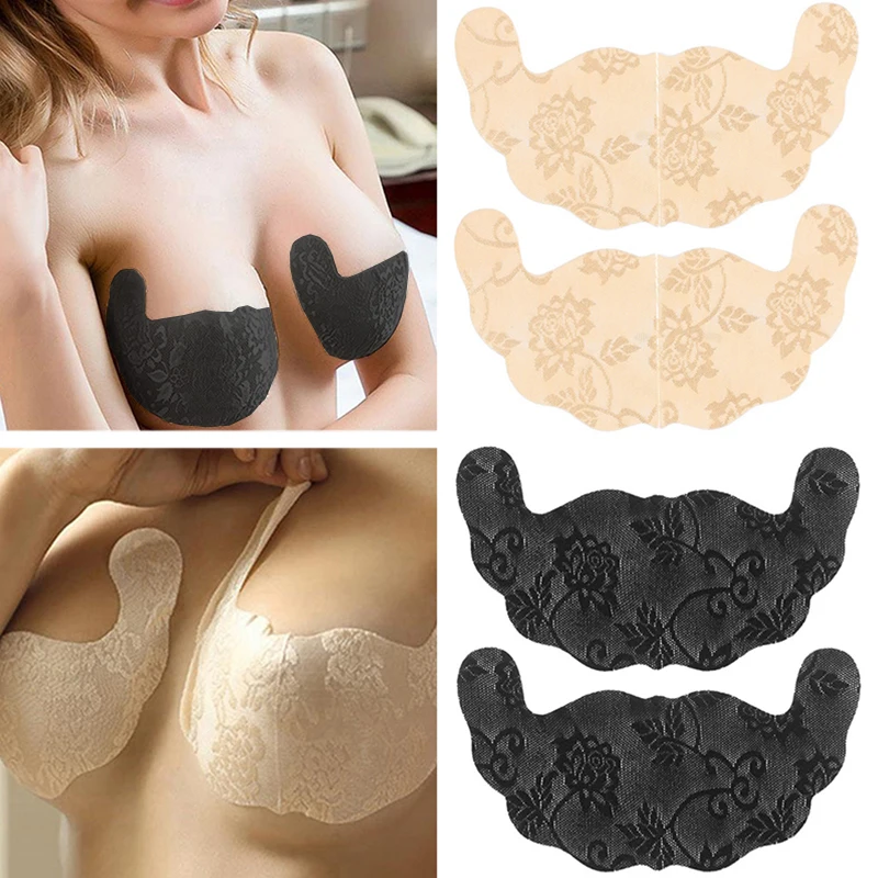 Women's Nude Black Bra for Wedding Dress Invisible Bra Push Up Chest Patch Sexy Chest Patch Invisible Lace Chest Patch