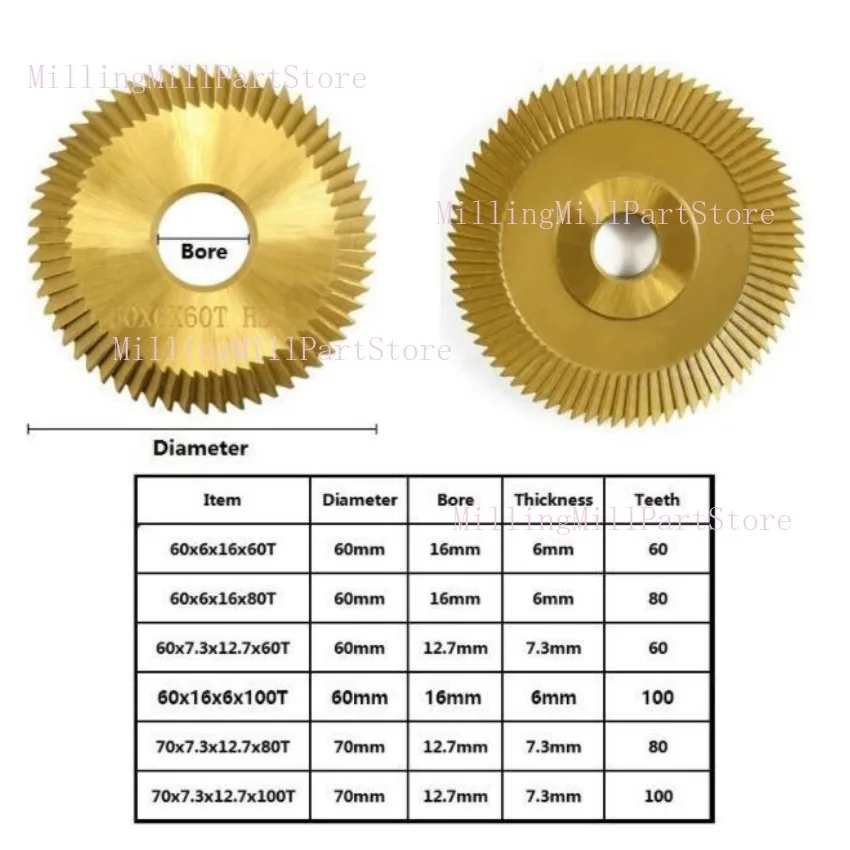 1pc Key Machine Saw Blade Double Side HSS Key Cutter Milling Cutter for Copy Keys Duplicate Machine 60/70mm 60 80 100 Teeth