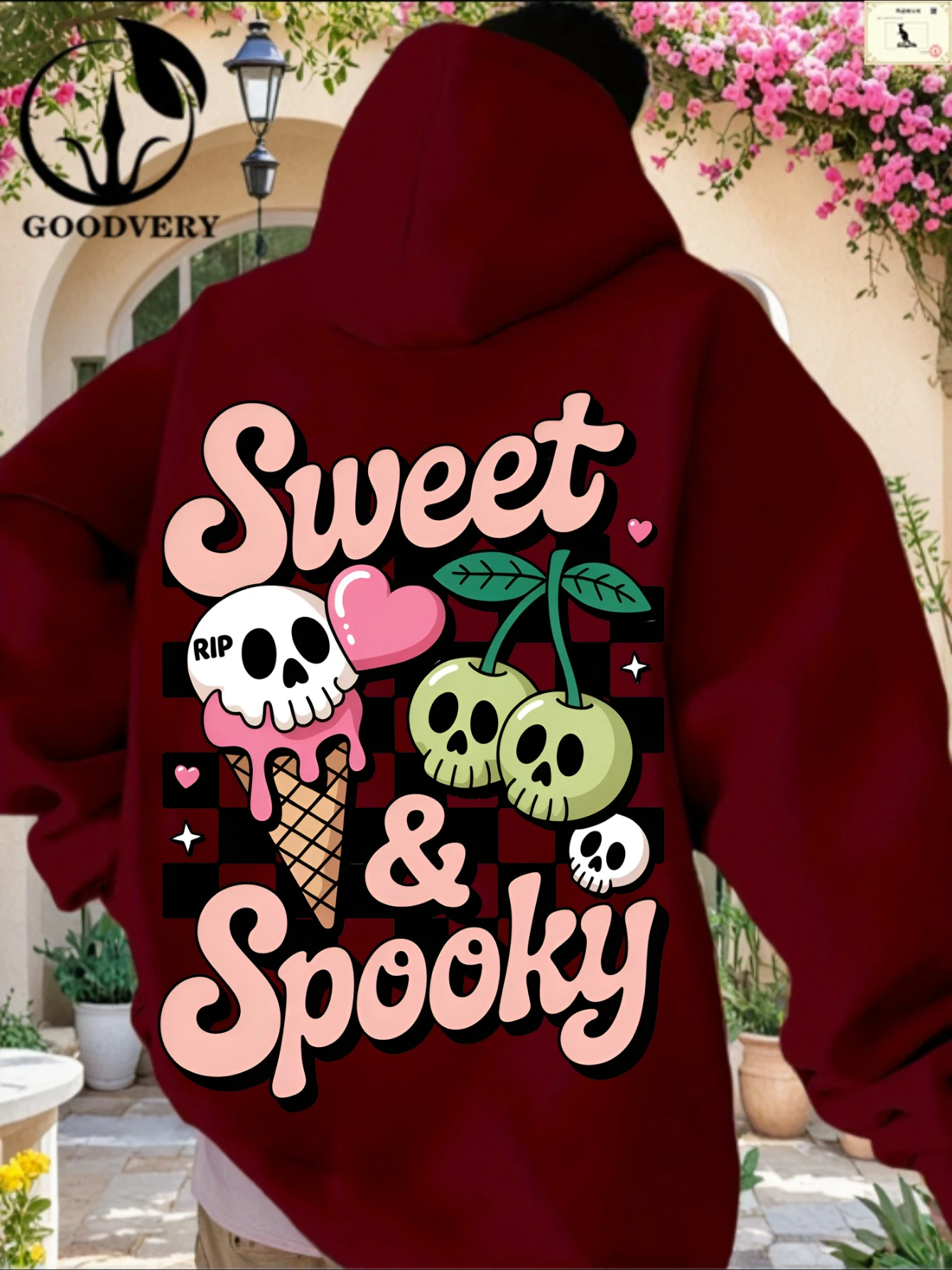 

Сладкий и жуткий дизайн Хэллоуина, повседневный зимний пуловер, средняя эластичность, уютная толстовка, стильная толстовка больших размеров