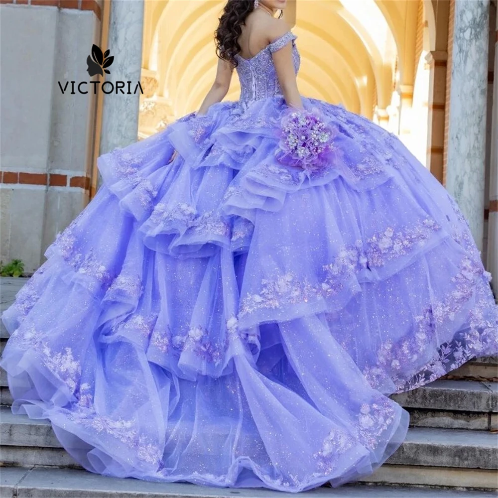 Lalic Lace Appliques Ruffels 15 Dress Quinceanera 2024 Ball Gown Quince Dresses Corset Princess Formal Occasion Gowns Sweet 16