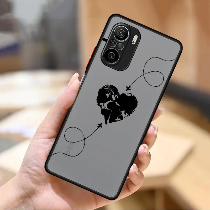 phone cases for Redmi Note 12S 11 case K40 8 10S 11Pro 10 13 8T 9 11S 10 Lite 12 Luxury Cover funda Planes World Map Travel Line