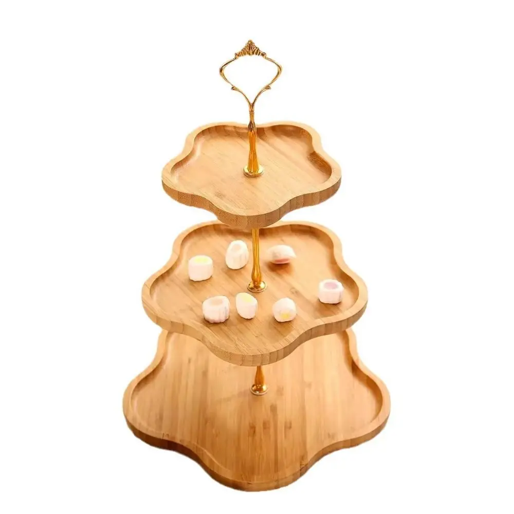 

Flower-Shaped Cake Display Stand 2/3Layer Large Capacity Dried Fruit Basket Vintage Easy To Clean Snack Storage Plate Holiday