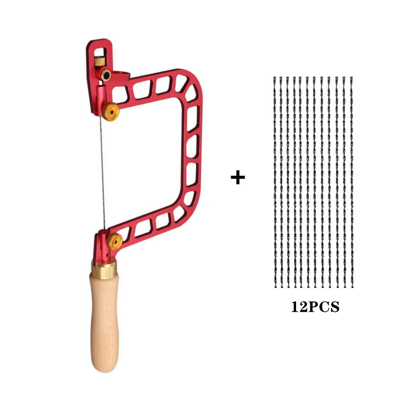 Woodworking Coping Saw Woodworking Drawing Wire Saw Aluminum Alloy Frame Curve Saw with Diamond Wire Wood Accurate Cutting