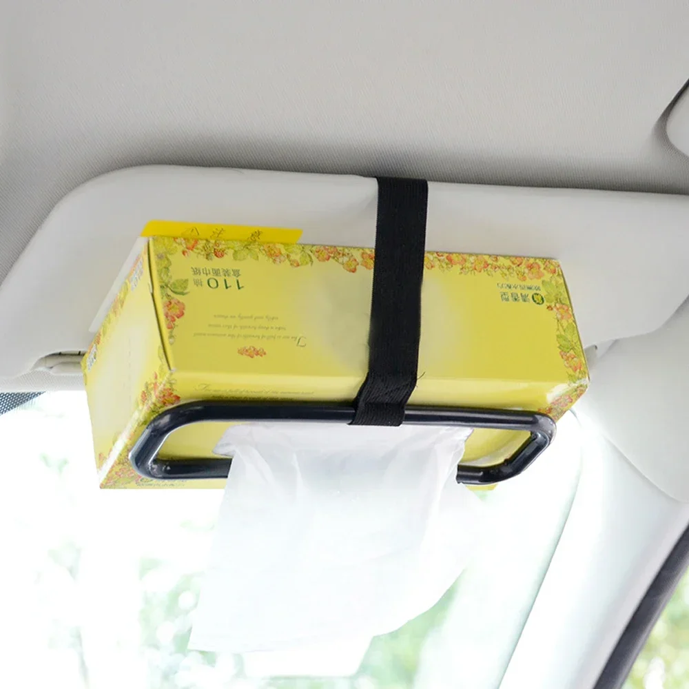 

1pc Universal Car Tissue Holder Organiser Belt Storage Sun Visor Box Holder Paper Seats Back Bracket Car Interior Accessories