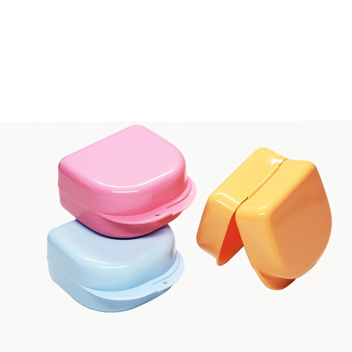 

10Packs Kangtian Dental Tray Box Orthodontic Retainer Box Tray DB03 Random Color Dental Appliance Storage Case