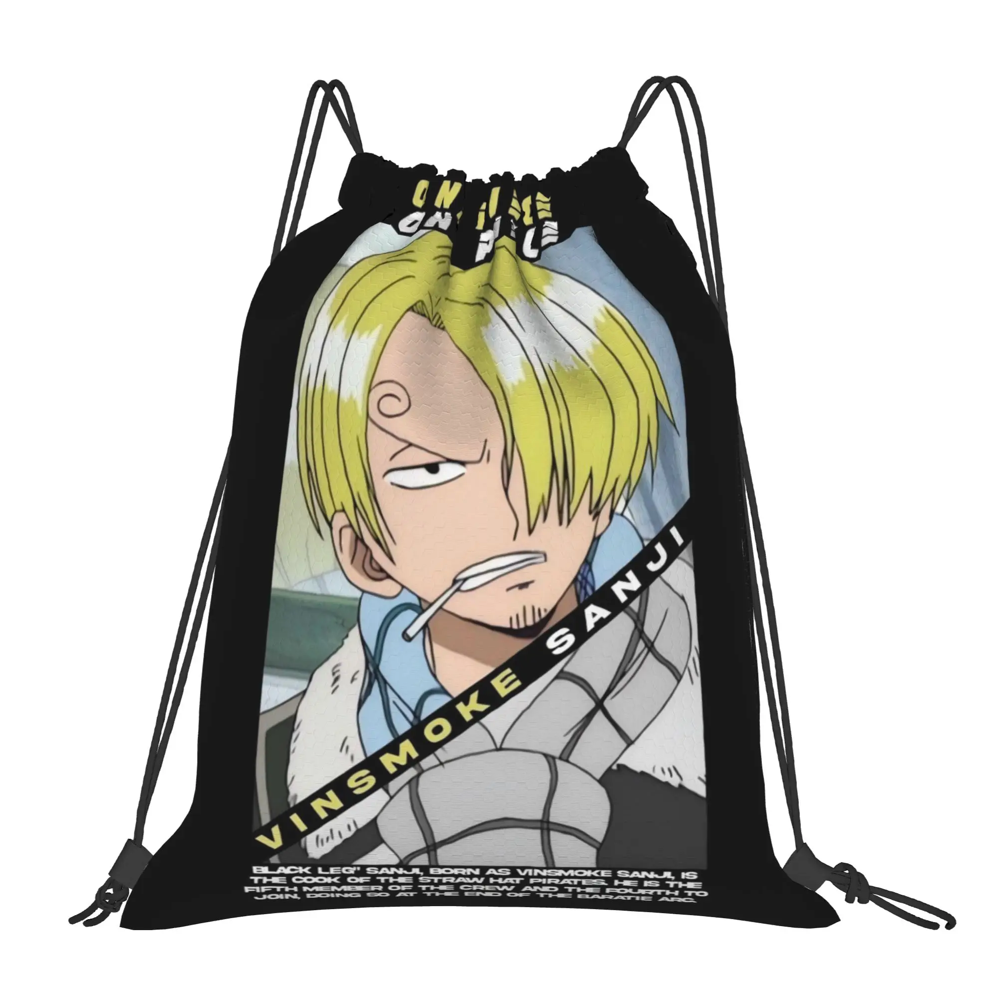 

Sanji One Piece Portable Swimming Drawstring Bags Riding Backpack Beach Shoes Diving Storage Backpacks