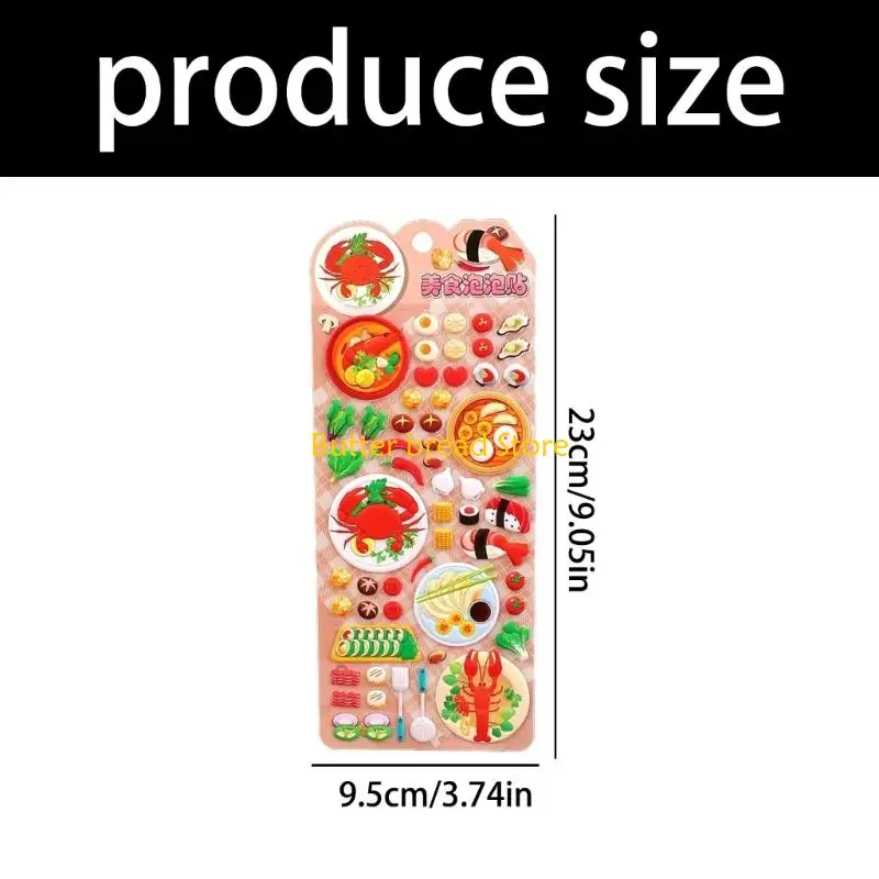W89C Educational Pizzas Sticker For Children Safe NonToxic Art Random Styles