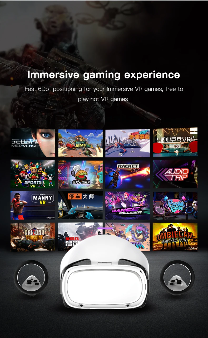 Dual speaker 6DoF Virtual Reality Headset VR Oculu s