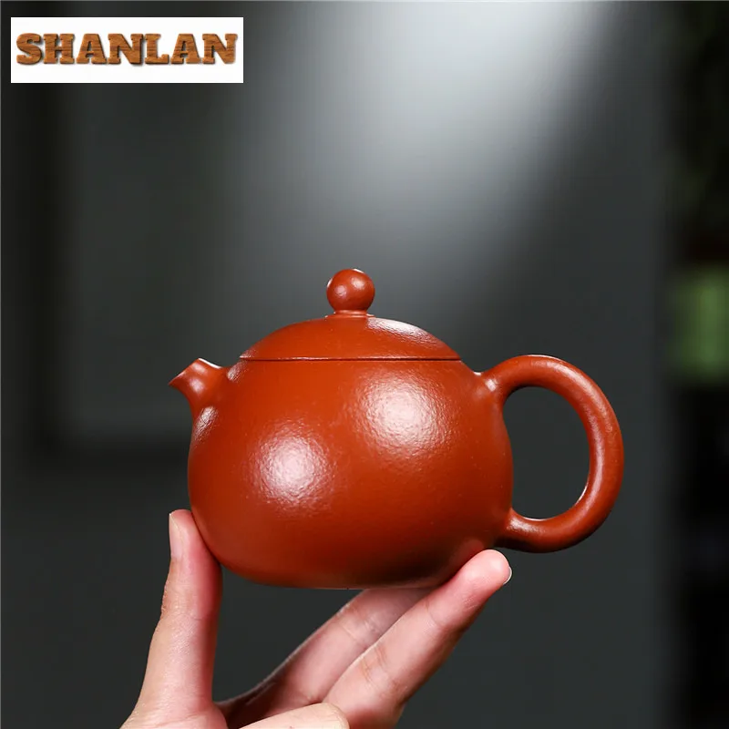 220ml Exquisite Yixing Purple Clay Teapots Handmade Gun Nozzle Dragon Egg Pot Raw Ore Zhu Mud Kettle Chinese Zisha Tea Set Craft