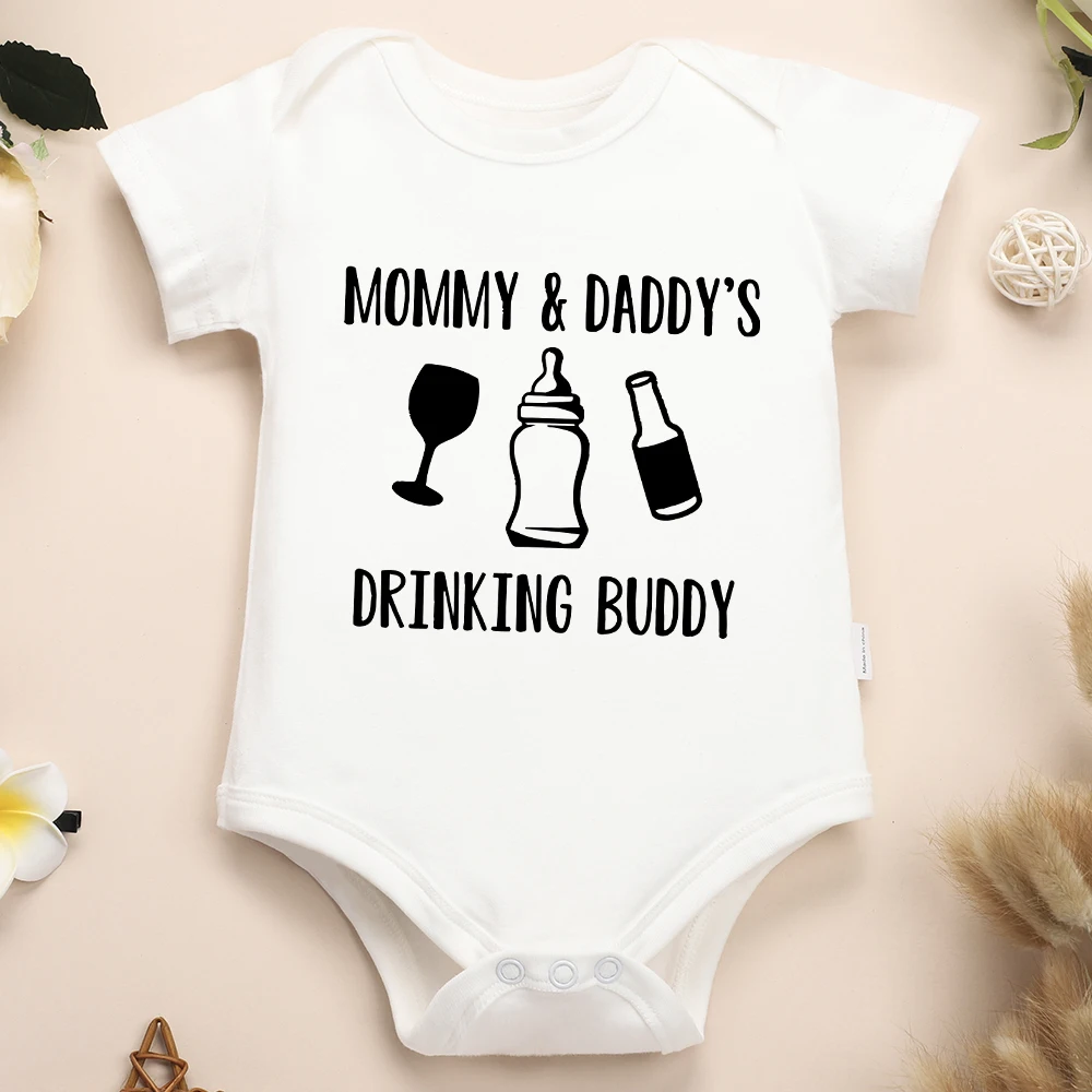 Mommy & Daddy's Buddy Baby Onesie Creative Funny Newborn Boy and Girl Clothes Cotton Short Sleeve O-neck Toddler Jumpsuit