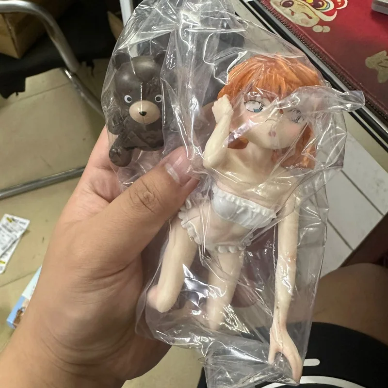 11cm Detective Conan Haibara Ai Swimsuit Ver & Doll Bear Anime Figure Model Statue Collection Desktop Decoration Ornament Toys