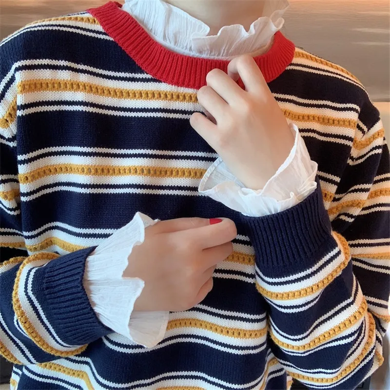 الوقوف وهمية طوق بلوزة القطن انفصال قميص طوق كاذبة طوق امرأة التلبيب بلوزة أعلى التعادل للنساء ديكور