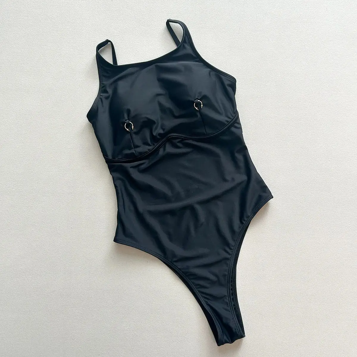 

Стринги 2025 г., сексуальный женский цельный купальник, женский однотонный монокини с высокой талией, купальный костюм, бикини, пляжная одежда