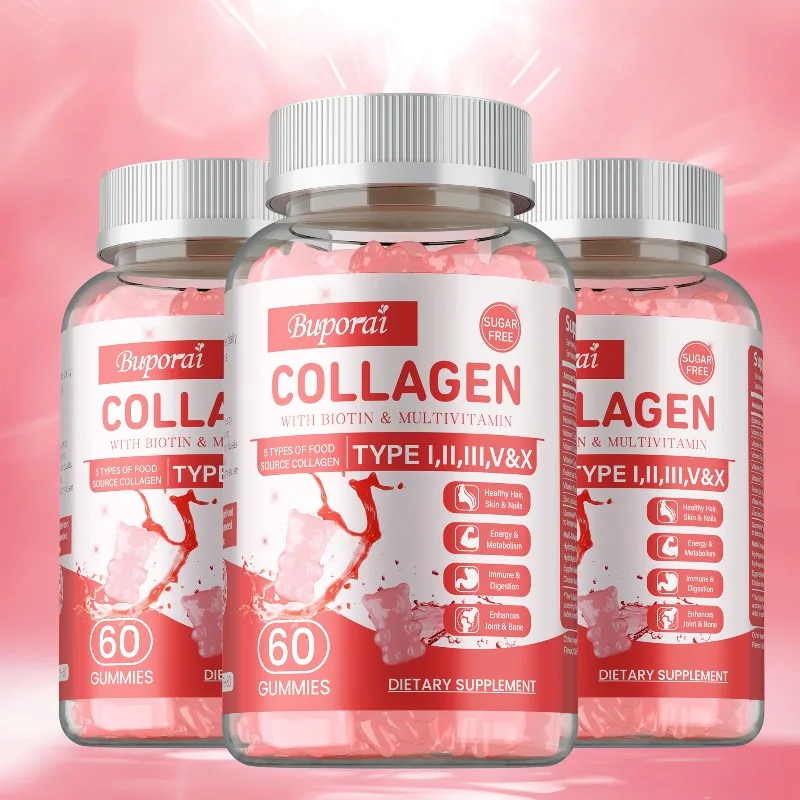 

Коллагеновые жевательные конфеты с биотином витамина С, антиоксидант, используемые для волос, кожи, ногтей, иммунитета и здоровья суставов.