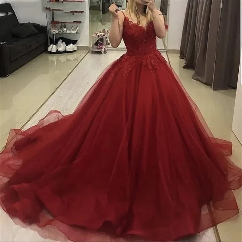 Schatz Ballkleid Quince anera Kleider Vestidos de 15 Anos Mode Spaghetti träger Prinzessin Party kleider heiß